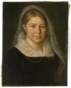 Anna Maria Moosbrugger, nee Huetlin (1774-1829), seconde femme du peintre by Wendelin Moosbrugger