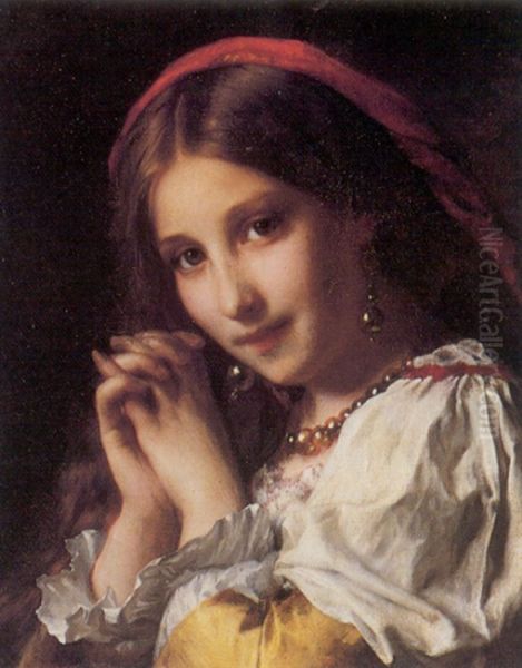 Portrait of a Girl with Red Shawl. - view 1