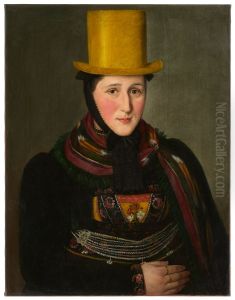 Portrait de Katharina Werle, nee Rombach (1808 - 1863) by Lukas Kirner