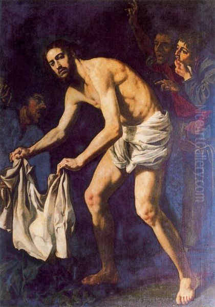 Christ gathering his robes - view 1