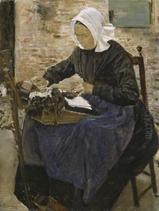 A Dutch lacemaker by Max Liebermann