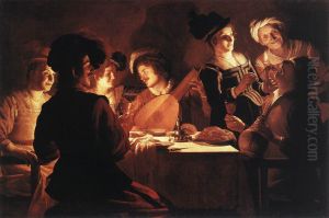 Supper with a Lute Player by Gerard van Honthorst