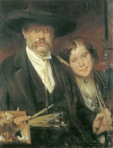 Selbstportrat mit Modell by Lovis (Franz Heinrich Louis) Corinth