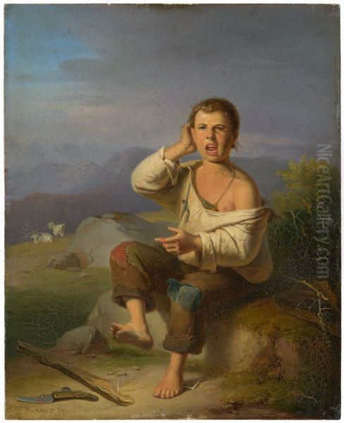 Injured shepherd boy - view 1