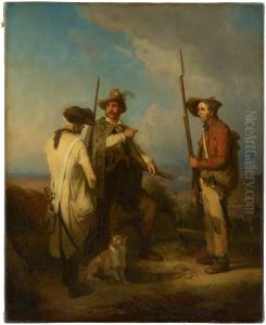 A Baden irregular with his two orderlies by Johann Baptist Kirner