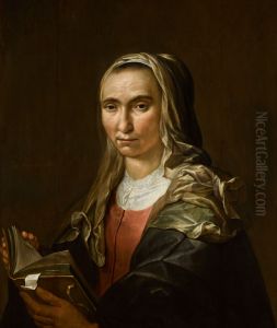Portrait of a woman with a book by Jacob Lois
