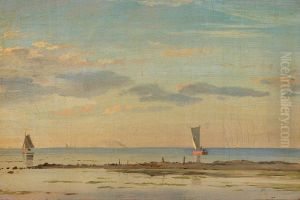 Seascape with sailships. Seascape with sailships.