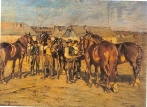 Horse market by Friedrich Eckenfelder
