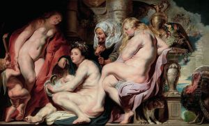 The daughters of Cecrops find Erichthonius (Ovid, Metamorfoses II, 552-561)