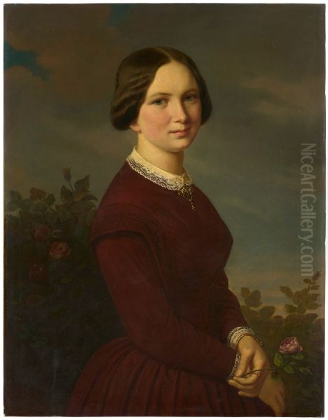 Junges Madchen mit Rose in der Hand - view 1