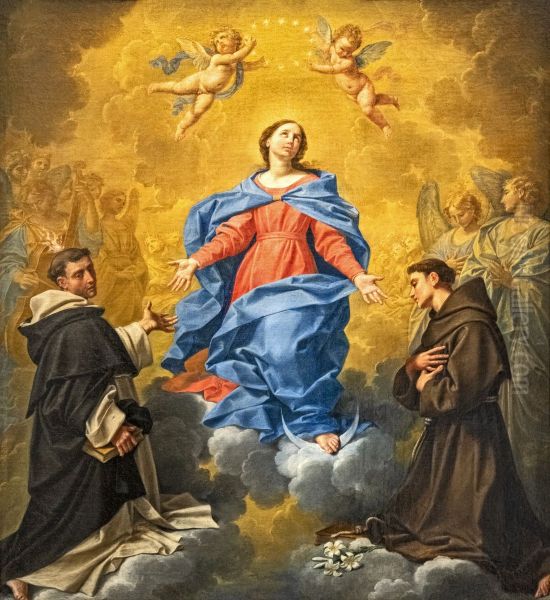 The Immaculate Conception between Saint Vincent Ferrier and Saint Anthony of PaduaFrancais:L'Immaculee Conception entre saint Vincent Ferrier et saint Antoine de PadoueItaliano:L'Immacolata Concezione tra San Vincenzo Ferrier e Sant'Antonio da Padova - view 1
