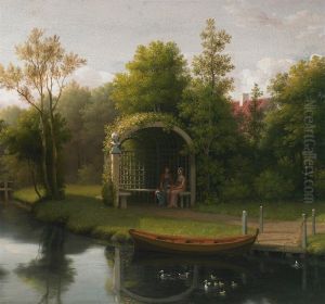 Foliage cabin with honeysuckle ? by Christoffer Wilhelm Eckersberg