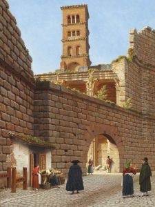Forum of Nerva, Rome. by Christoffer Wilhelm Eckersberg