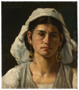 Portrait of an Italian Woman by Ernst Hanssler