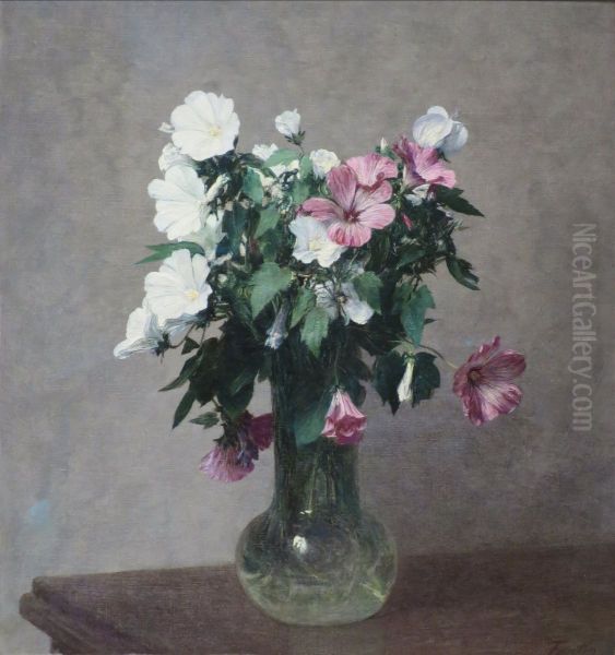 White and Pink Mallows in a Vase - view 1