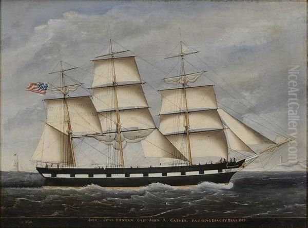 Ship 'John Bunyan', Capt. John A. Carver, Passing Beachy Head - view 1