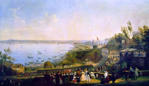 The Inauguration of the Naples-Portici Railway - view 1