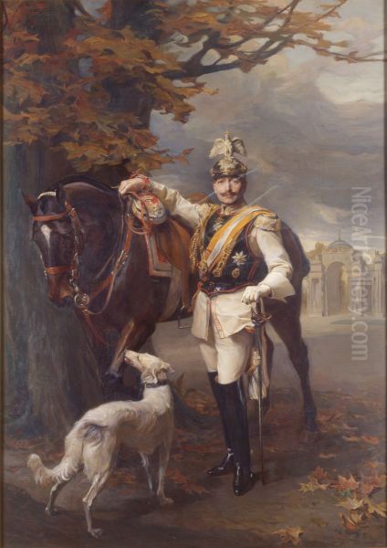 Kaiser Wilhelm II., im Hintergrund die Communs - view 1