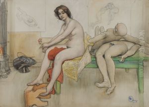 Pa modellbordet by Carl Larsson