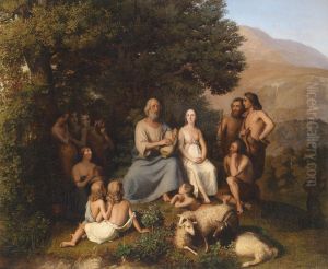 Homer singt im Kreis junger Griechen by Karl Becker