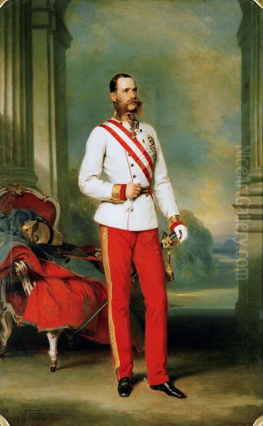Franz Joseph I, Emperor of Austria wearing a Field Marshal uniform with the Great Star of the Military Order of Maria Theresa - view 1