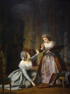 Marie Antoinette Gathering the Brushes of Madame Vigee Le Brun, 1784 by Alexis-Joseph Perignon
