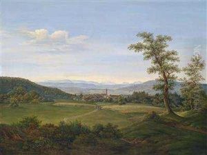 Blick von Mattighofen gegen das Salzkammergut mit Traunstein by Adolf Obermullner