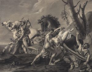 Theseus and Pirithous Clearing the Earth of Brigands, Deliver Two Women from the Hands of their Abductors by Angelique Mongez