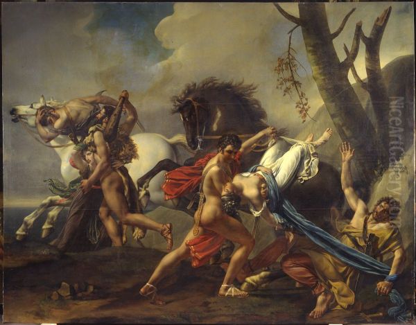 Thesee et Pirithous purgeant la terre des brigands, delivrent deux femmes des mains de ces ravisseurs - view 1