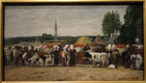 Fair in Brittany by Eugene Louis Boudin