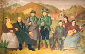 Familie des Sensengewerken Franz Serafin Zeitlinger an der Zinne. by Franz Xaver Bobleter