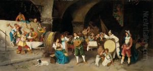 Day in a tavern by Luis Ricardo Falero