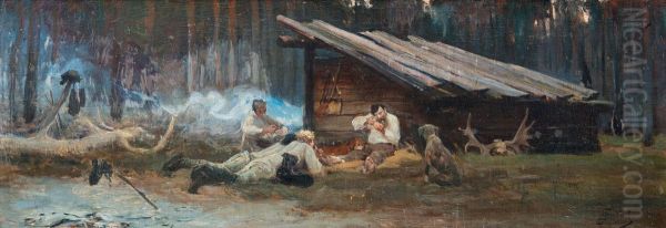 By the campfire. - view 1