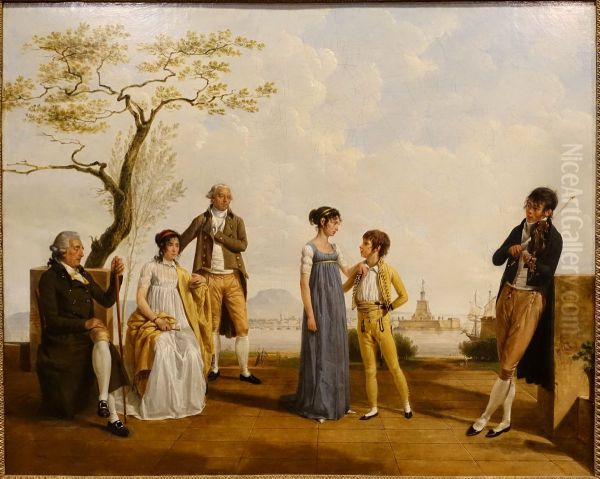 Family Portrait in front of a Harbour - view 1