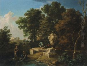 An Italianate landscape with washerwomen and shepherds ... An Italianate landscape with washerwomen and shepherds ...