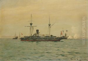 A Danish naval squadron at sea.