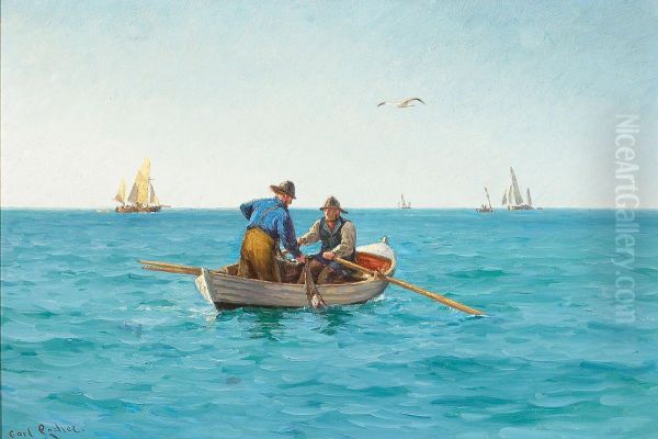 Fishermen dragging in their nets. - view 1