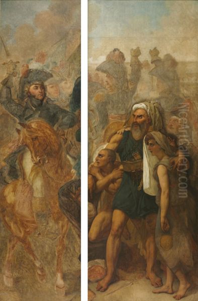 General Jean-Baptiste Kleber and Egyptian Family (Sketches for "The Battle of the Pyramids") - view 1