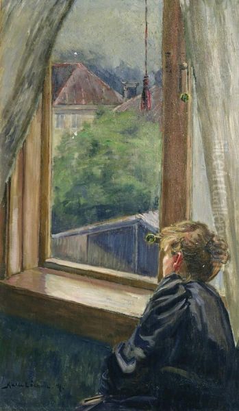 Woman by a window - view 1