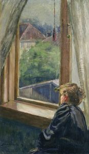 Woman by a window by Kalle Lochen