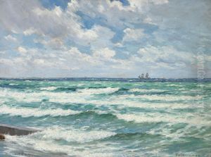A summer storm at Tisvilde. by Carl Locher