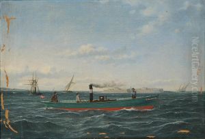 The steam tug Dagmar passing Trekroner near Copenhagen.