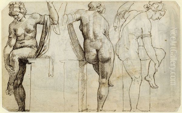 Three views of a Venus statuette - view 1