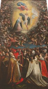 Madonna del Rosario con Cristo morto, angeli e regnanti by Leandro Bassano