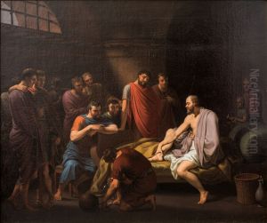 Socrates bidding his friends farewell.