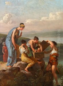 Moses found by Pharaoh's daughter. by Christoffer Wilhelm Eckersberg