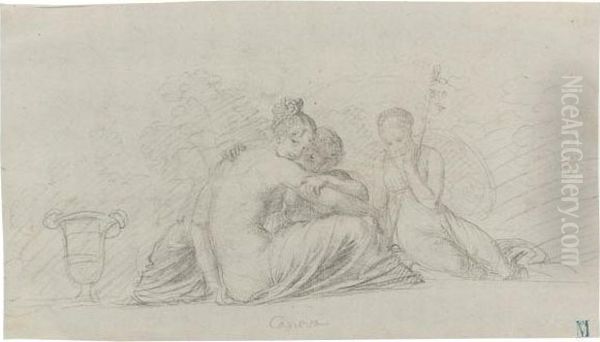 Recto: Three Female Figures Seated In A Landcape - view 1