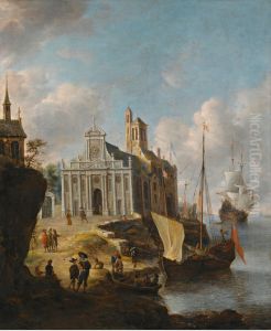 A Capriccio of a Mediterranean Port by Jan Abrahamsz Beerstraaten
