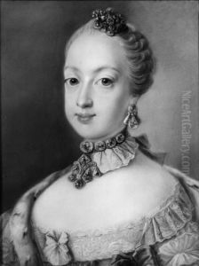 Portrait of Vilhelmine Caroline of Denmark. by Peder Als