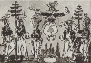 Janosik and the Outlaws, after a folk painting on glass by Stanislaw Ignacy Witkiewicz (Witkacy)